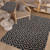 Rhombus Style - Navy & Brown (3ft x 5Ft)